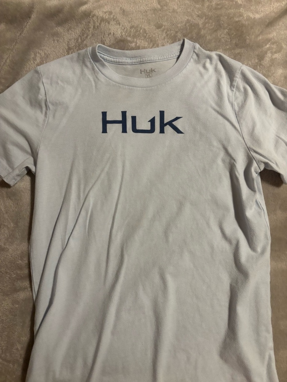 Huk Light Blue Short Sleeve Tee with Navy Logo